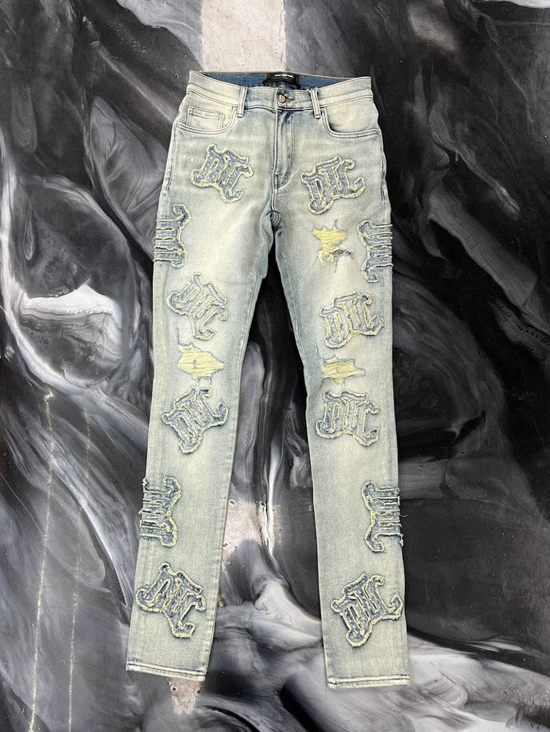 Sticker / Thermocollant Jeans Chiffres & lettres - J